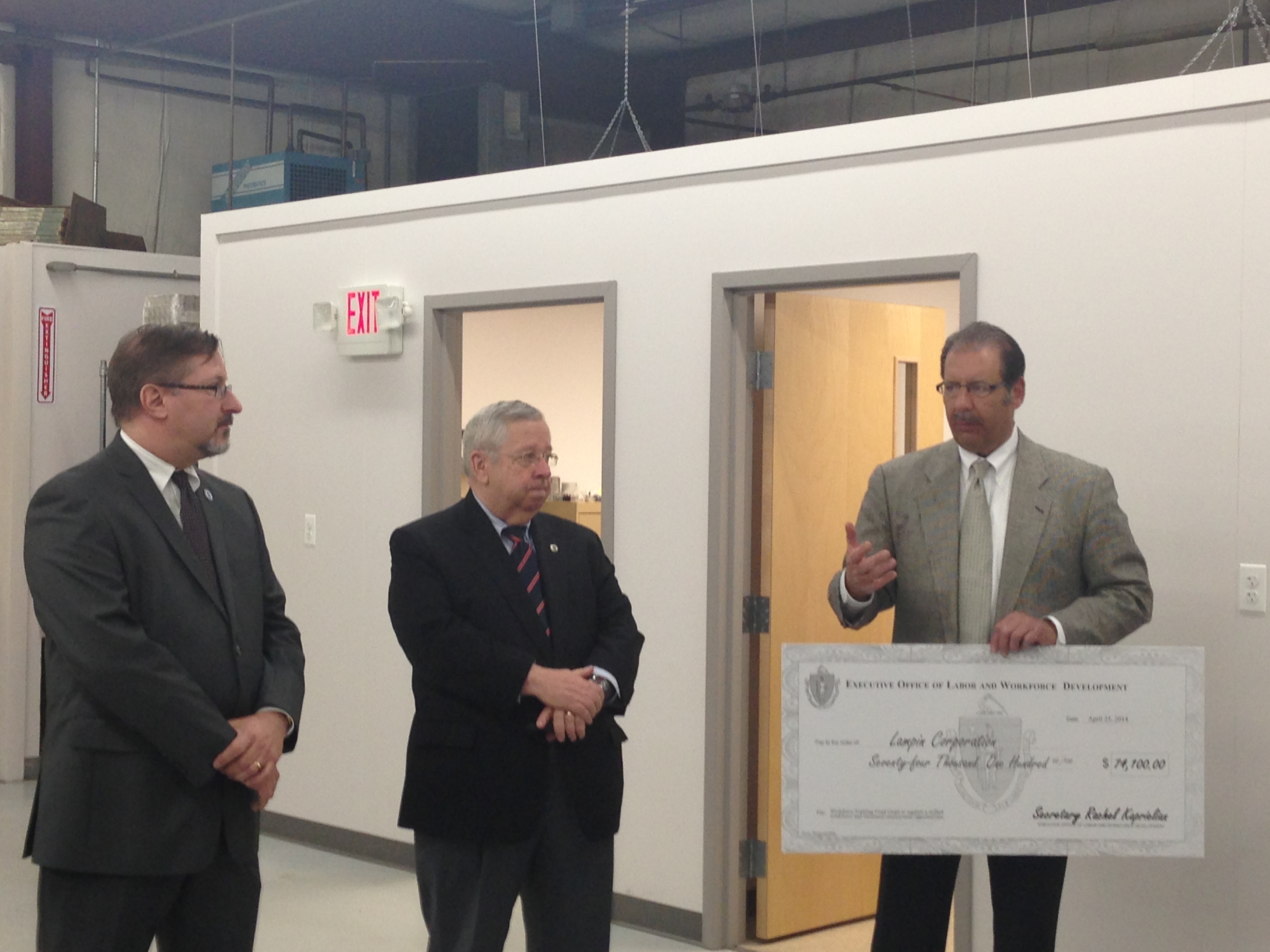 Sen. Moore Visits Lampin with Workforce Training Fund grant