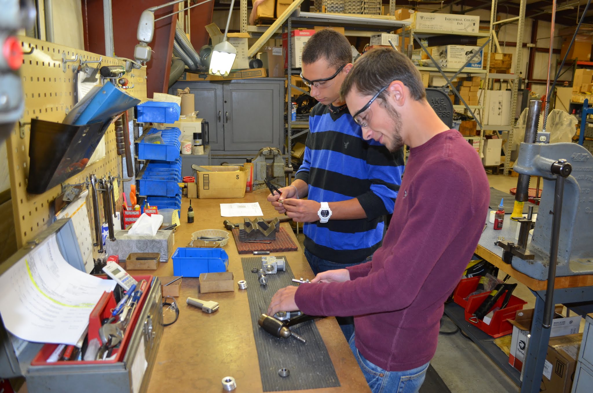 Local Students Tour the Lampin Machine Shop for MFG Day 2015